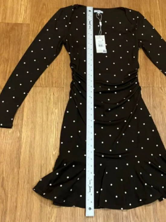 Rails Celano  Mini Dress Cocoa Polka Dots Ruffle Hem Size M - Picture 10 of 10